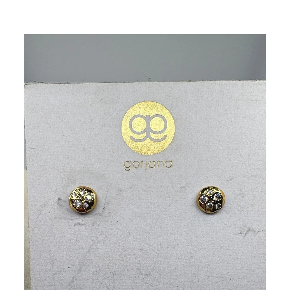 Gorjana Gold Tone Cubic Zirconia Stud Earrings 1810-005-02
